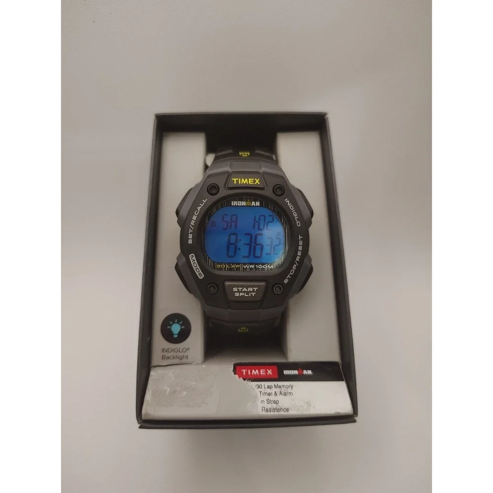New Custom Timex Ironman Electric Blue Mod Mens Quartz Watch Lap‎ Timer